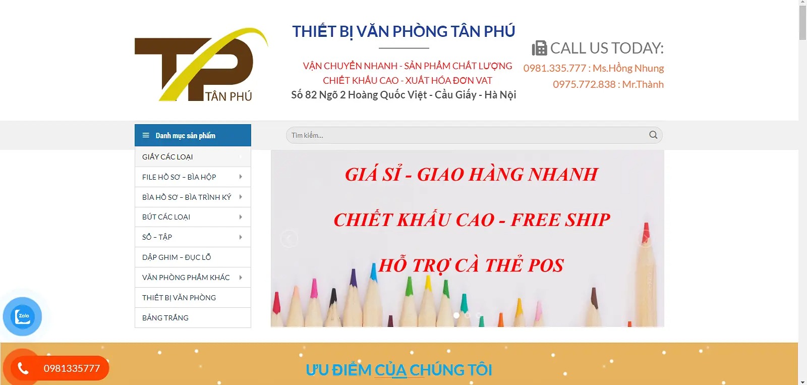 văn phòng phẩm chất lượng ở Quận Cầu Giấy